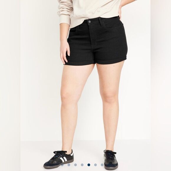 NWT Old Navy Black WOW Jean Shorts Mid-Rise Tailored Fit - Picture 10 of 12